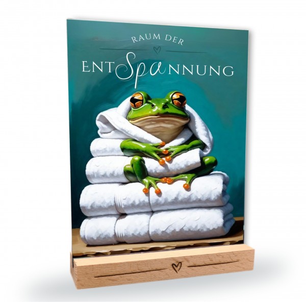 Frosch Schild Wellness Handtuch Entspannung Schild Spruch Türschild Froschschild
