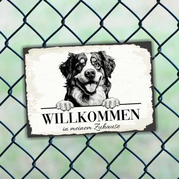 Hundeschild Willkommen Zuhause Berner Sennenhund Sennen Schild