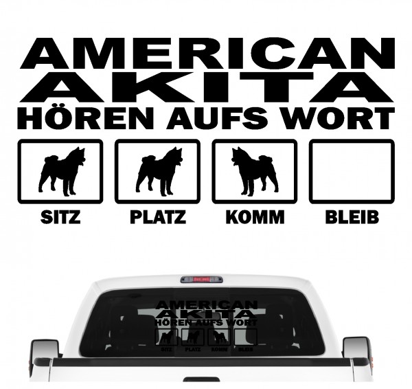 American Akita Inu Japan Great Japanese Dog Hört aufs Wort Hunde Aufkleber Sticker Autoaufkleber