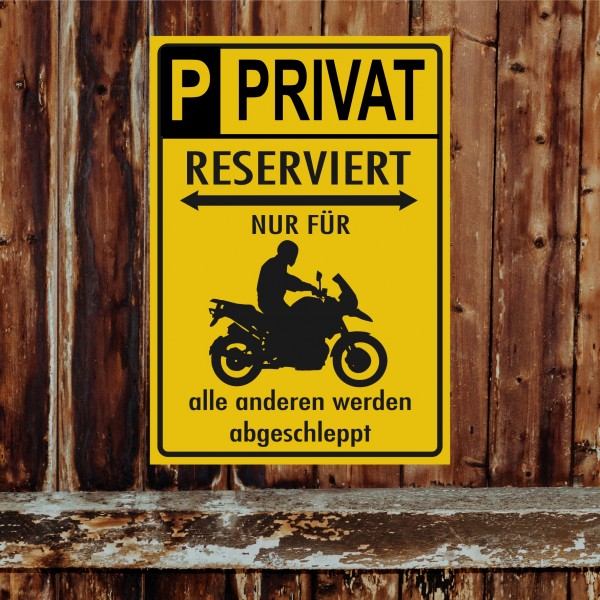 Motorrad Privatparkplatz parken verboten. Privatparkplatz Privatgrundstück Hinweisschild Parkplatz freihalten - Parkverbot Privatgrundstück Schild