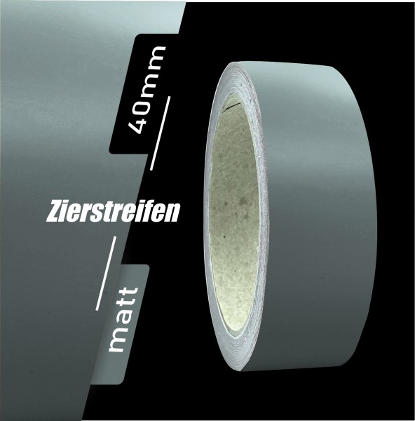 Zierstreifen Matt grau - dunkelgrau grey 40mm in in 10 m Länge für Auto Boot Klebeband Dekorstreifen Tuningstreifen Autofolie Siviwonder