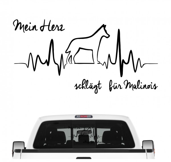 Malinois Belgian Mali Belgischer Schäferhund Berger Belge Dog Hundeaufkleber Herz AUTOAUFKLEBER Hunde HEARTBEAT EKG by SIVIWONDER