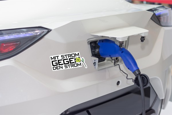 Mit Strom Gegen Den Strom Volt Elektro Digital Aufkleber Auto Vegan Lifestyle Öko E Drive