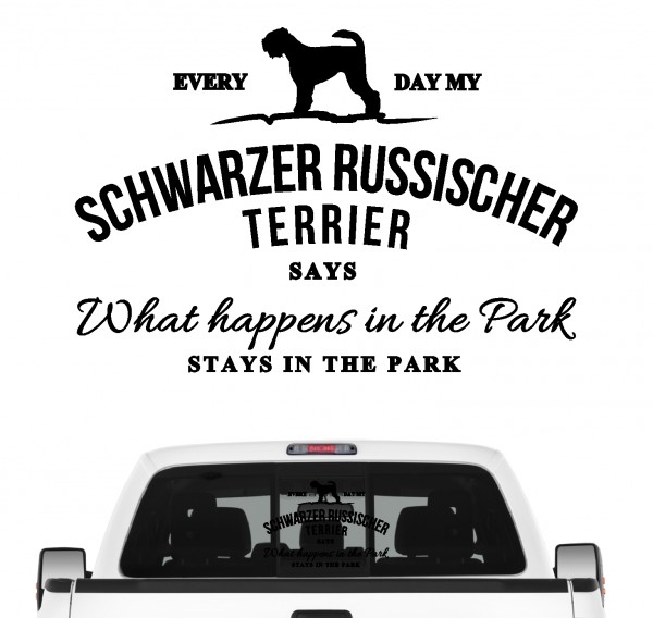 Schwarzer Russischer Terrier Vintage Hundeaufkleber Hundemotiv Auto Folie