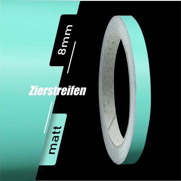 Zierstreifen Matt mint mintgrün minze minz grün 8mm in in 10 m Länge für Auto Boot Klebeband Dekorstreifen Tuningstreifen Autofolie Siviwonder