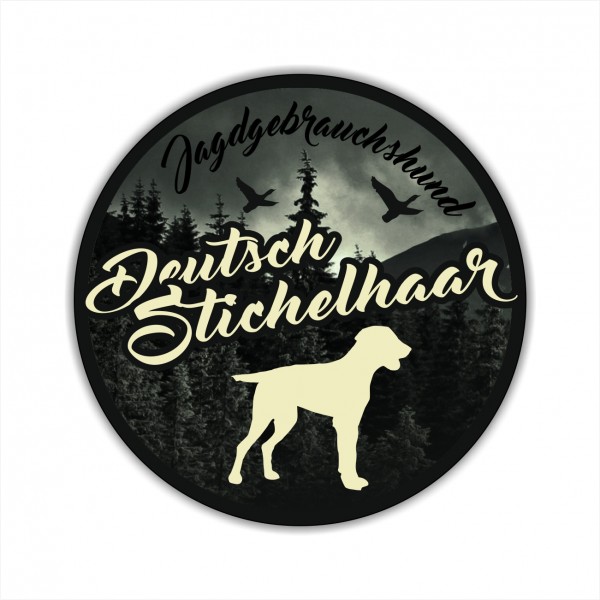 Deutsch Stichelhaar DS Vorstehhund Jagdhund Jäger Westfälische Bracke Jagdhund Aufkleber Digitaldruck Motiv