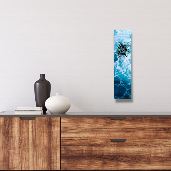 Sea You Soon Schild Turtle Wellen Spruch Türschild Warnschild Metallschild Ocean Sea