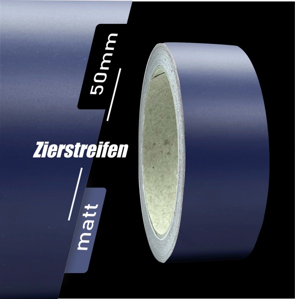 Zierstreifen Matt dunkelblau blau 50mm in in 10 m Länge für Auto Boot Klebeband Dekorstreifen Tuningstreifen Autofolie Siviwonder