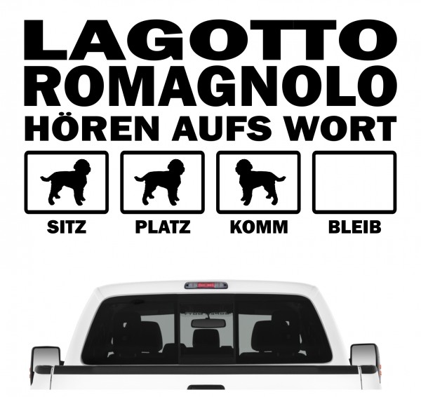 Lagotto Romagnolo Italienischer Trüffelhund Wasserhund Romagna Hört aufs Wort Hunde Aufkleber Sticker Autoaufkleber Wandtattoo Tattoo