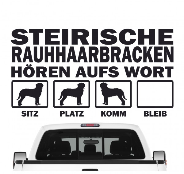 Steirische Rauhhaarbracke Peintinger Bracke Bracken Hört aufs Wort Hunde Aufkleber Sticker Autoaufkleber Wandtattoo Tattoo