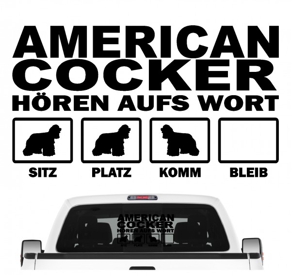 American Cocker Spaniel Ami Spanier Dog Hört aufs Wort Hunde Aufkleber Sticker Autoaufkleber