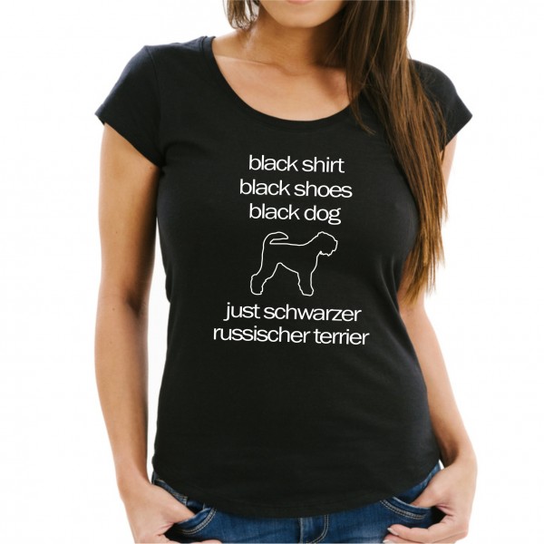 Schwarzer Russischer Terrier Black Dog Unisex T-Shirt Hundemotiv