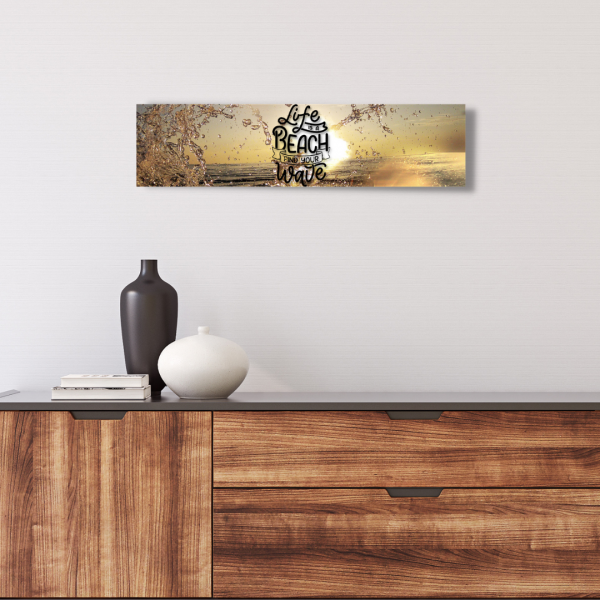 Life is a beach Nautic Schild wave Wellen Spruch Türschild Warnschild Metallschild Ocean Sea