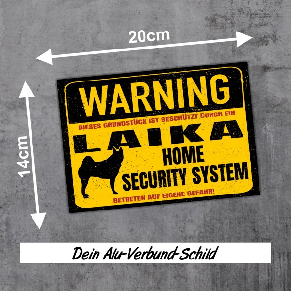 Laika Schild Warning Security System Türschild Hundeschild Warnschild Hund Laiki Russland