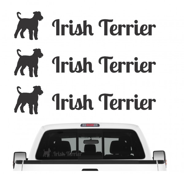 Irish Terrier roter Teufel der rote Ire Dog 3er Set AUTOAUFKLEBER Aufkleber Hunde Hundemotiv by SIVIWONDER