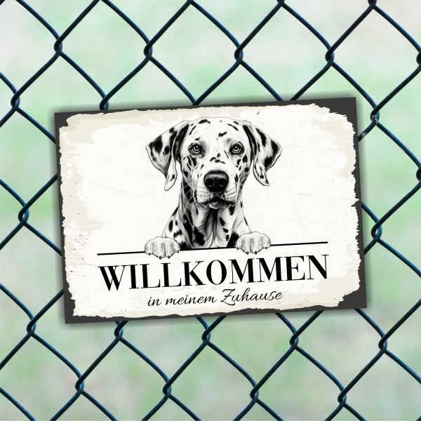 Hundeschild Willkommen Zuhause Dalmatiner Schild Achtung