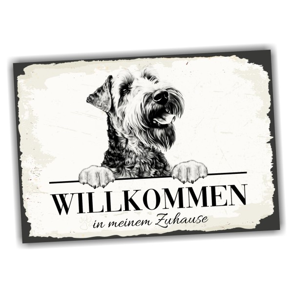 Hundeschild Willkommen Zuhause Airedale Terrier Schild Achtung