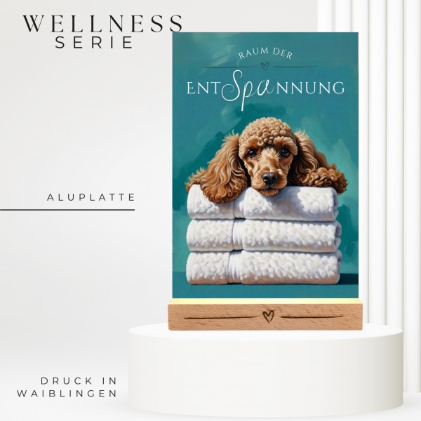 Hundeschild Deko Badezimmer Wellness Pudel Poodle Schild Spruch