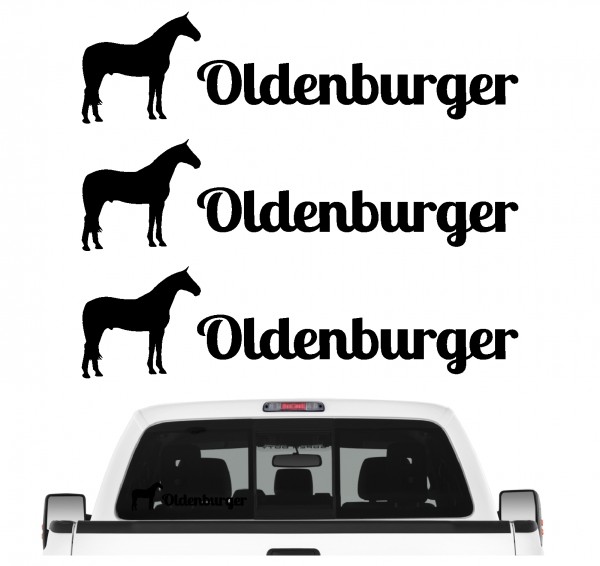 Oldenburger Sportpferd Springreiten Dressur Freizeit Reiten Pferdesport Familienpferd Aufkleber 3er Set Pferdeaufkleber Pferd reiten Auto Folie by SIVIWONDER