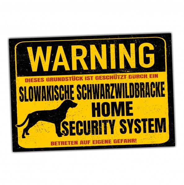 Schild Slowakische Schwarzwildbracke Warning Security System Türschild Hundeschild Warnschild Hund