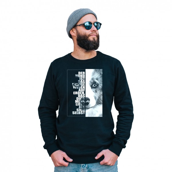 Border Collie Sweatshirt Pullover Face Hundemotiv Sheepdog Scotch Sheep Dog