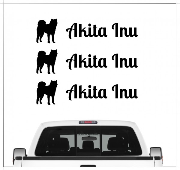 Akita Inu Japan Dog 3er Set AUTOAUFKLEBER Aufkleber Hunde Hundemotiv by SIVIWONDER