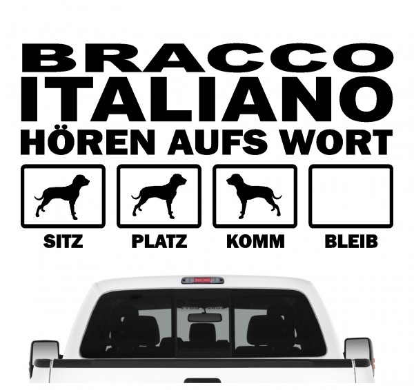 Bracco Italiano Italien Italienischer Vorstehhund Jagdund Dog Hört aufs Wort Hunde Aufkleber Sticker Autoaufkleber