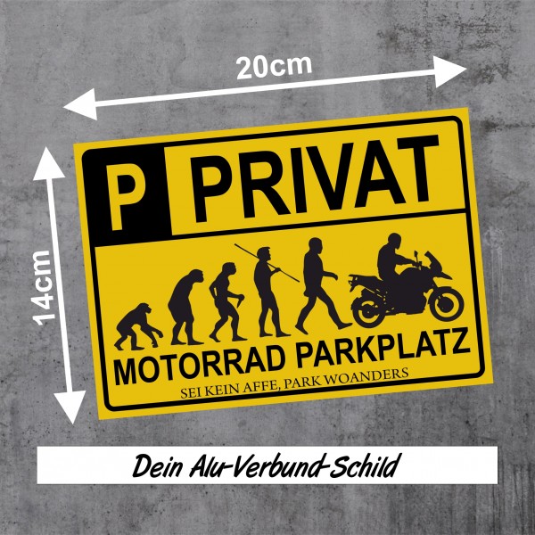Motorrad Privatparkplatz parken verboten. Privatparkplatz Privatgrundstück Hinweisschild Parkplatz freihalten -