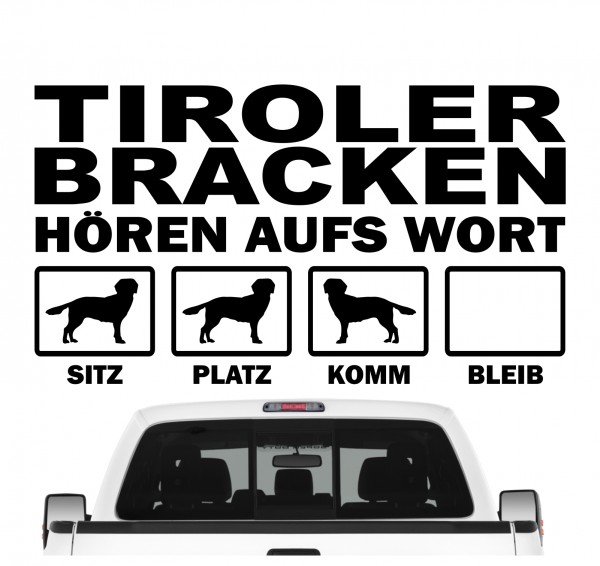 Tiroler Bracke Tirolerbracke Bracken Jagdhund Hört aufs Wort Hunde Aufkleber Sticker Autoaufkleber Wandtattoo Tattoo