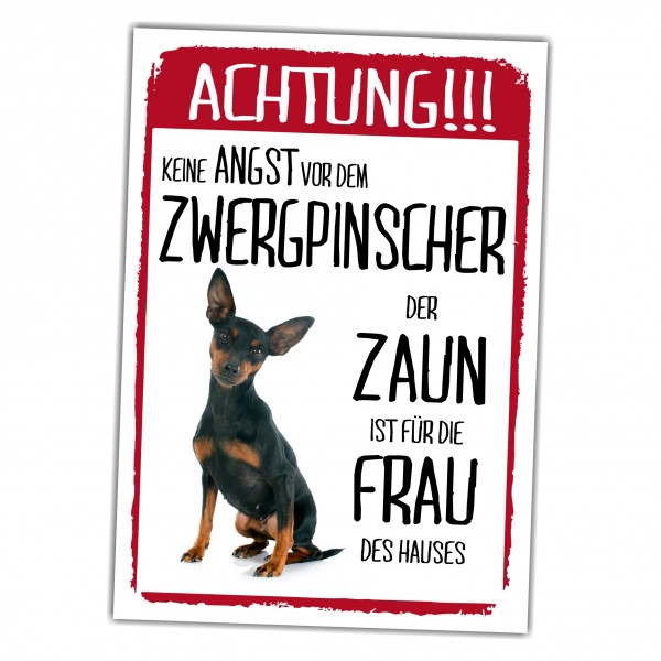 her Dog Schild Achtung Zaun Frau Spruch Türschild Hundeschild Warnschild Fun