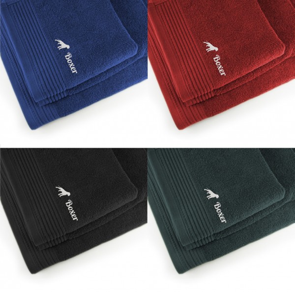 Boxer Handtuch Pfoten Hundemotiv Stickerei Deluxe