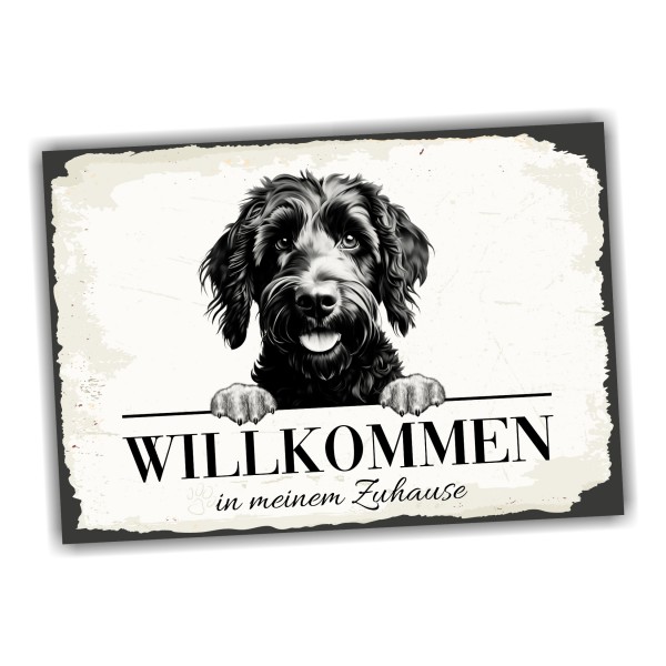 Hundeschild Willkommen Zuhause Goldendoodle Doodle Schild Achtung Spruch Türschild