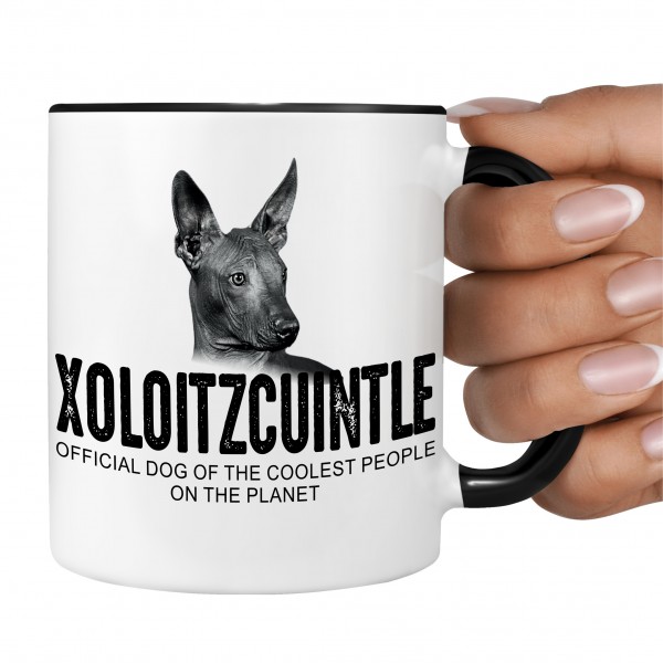 Xoloitzcuintle Xolo Xolito Mexiko Nackthund Dog Tasse Kaffeetasse Kaffeebecher happy Design by Siviwonder