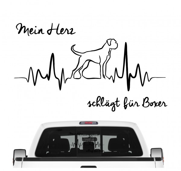 Boxer deutscher german Dog Hundeaufkleber Herz AUTOAUFKLEBER Hunde HEARTBEAT EKG by SIVIWONDER