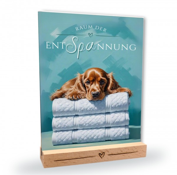 Hundeschild Deko Badezimmer Wellness Cocker Spaniel Schild Spruch