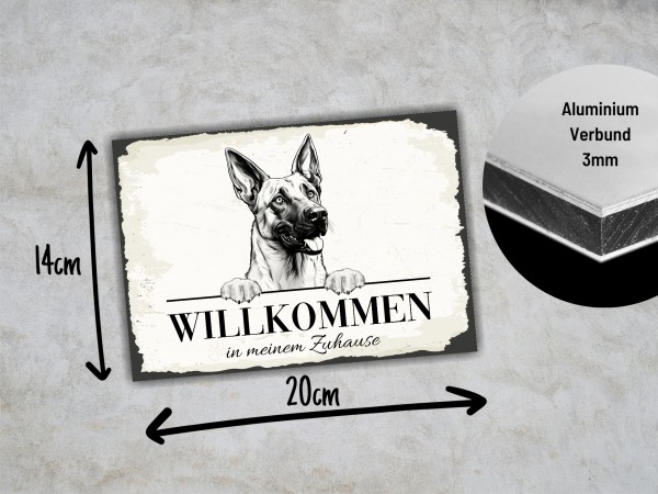 Hundeschild Willkommen Zuhause Malinois Schild