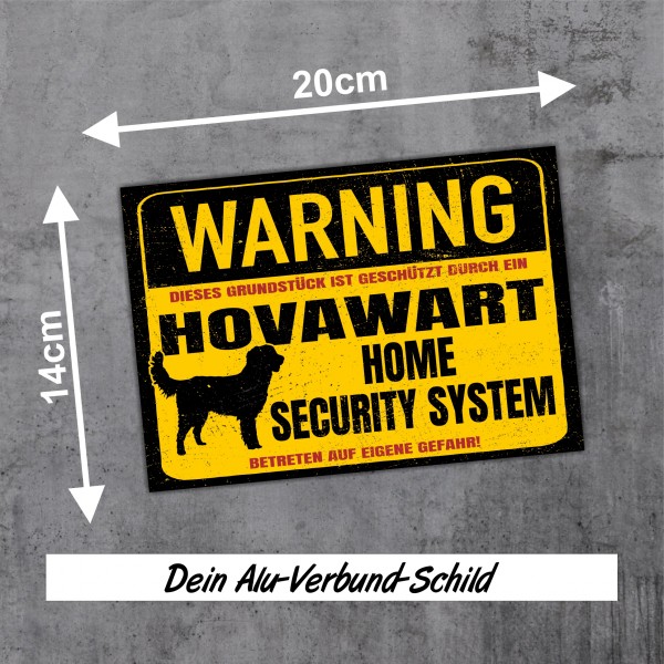 Hovawart Schild Warning Security System Türschild Hundeschild Warnschild Schild Hund Hovi