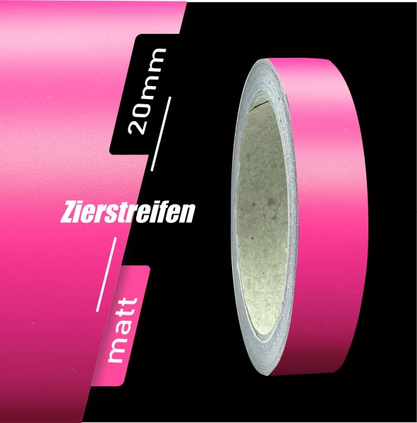 Zierstreifen Matt pink rosa 20mm in in 10 m Länge für Auto Boot Klebeband Dekorstreifen Tuningstreifen Autofolie Siviwonder