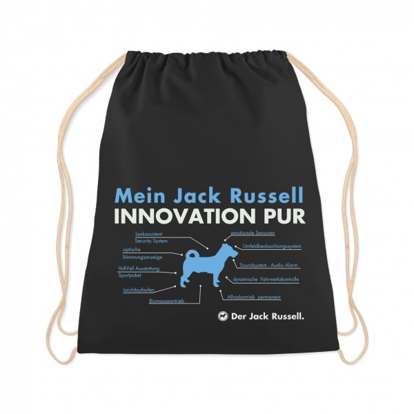 Jack Russell Terrier Turnbeutel Innovation Hundemotiv JRT Jacky Jackie Schwarz