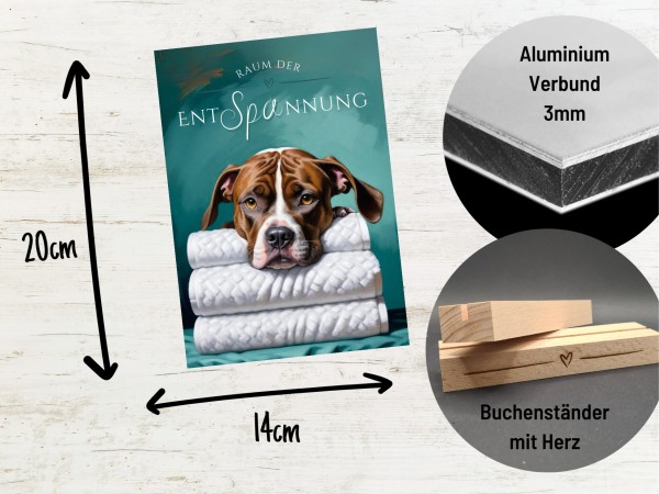 Hundeschild Deko Badezimmer Wellness Staffordshire Terrier Schild Spruch
