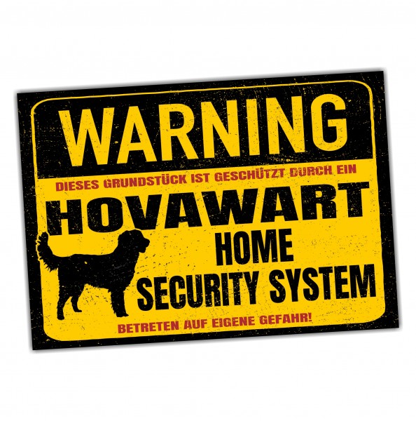 Hovawart Schild Warning Security System Türschild Hundeschild Warnschild Schild Hund Hovi