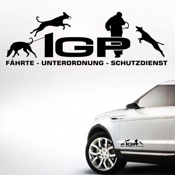 Aufkleber Hundemotiv Rasse IGP IPO Begleithund Prüfung Internationale Prüfungsordnung Gebrauchshudeprüfung Fährte Schutzdienst U