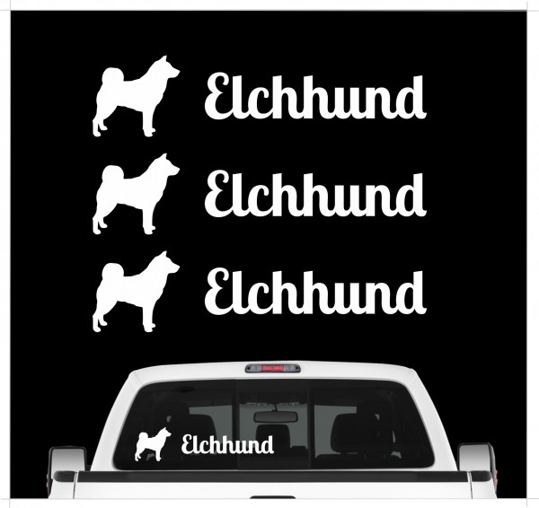 Elchhund Elch Jagdhund Norwegischer Schwedischer Elkhound Jämthund Wolf Dog 3er Set AUTOAUFKLEBER Aufkleber Hunde Hundemotiv by SIVIWONDER