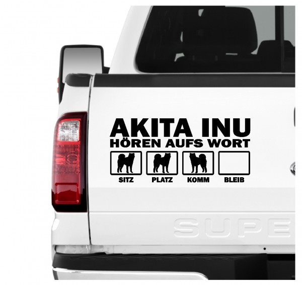 Akita Inu Japan Small Japanese Dog Hört aufs Wort Hunde Aufkleber Sticker Autoaufkleber