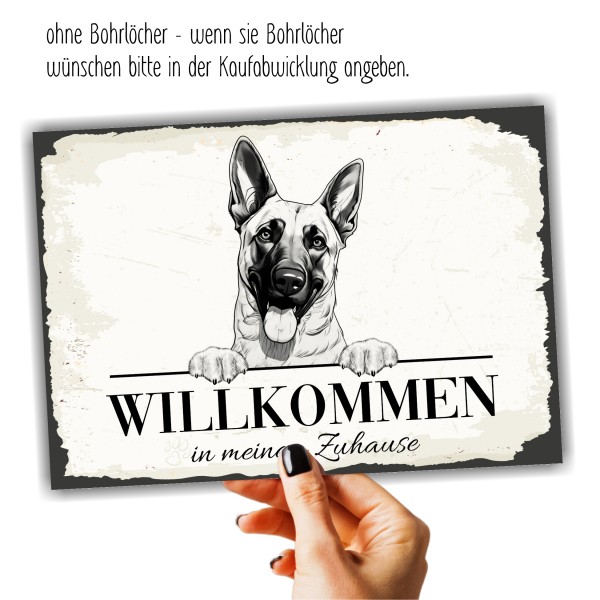 Hundeschild Willkommen Zuhause Malinois Schild