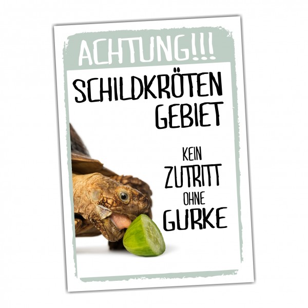 Schildkröte Gebiet Kein Zutritt ohne Möhrchen Türschild Warnschild Spruch Schild happy Design by Siviwonder