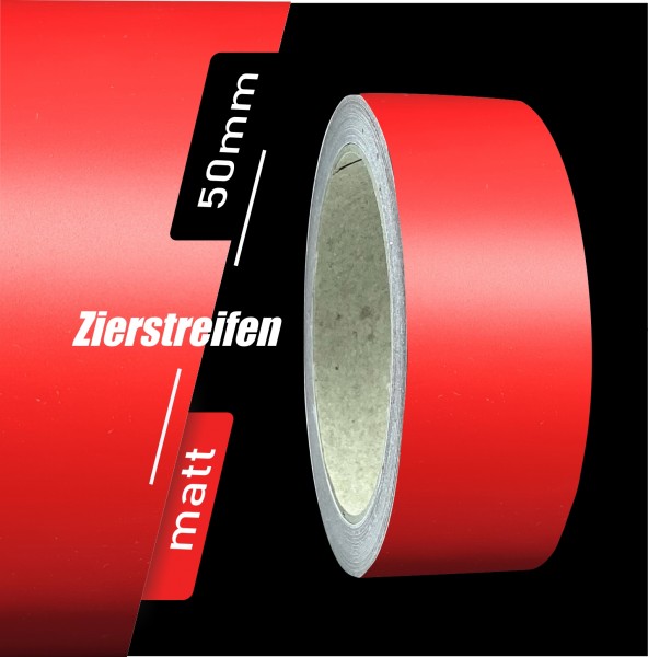 Zierstreifen Matt rot feuerrot verkehrsrot 50mm in in 10 m Länge für Auto Boot Klebeband Dekorstreifen Tuningstreifen Autofolie Siviwonder