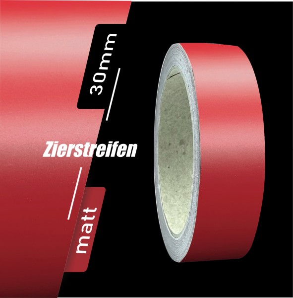 Zierstreifen Matt dunkelrot rot dunkel 30mm in in 10 m Länge für Auto Boot Klebeband Dekorstreifen Tuningstreifen Autofolie Siviwonder