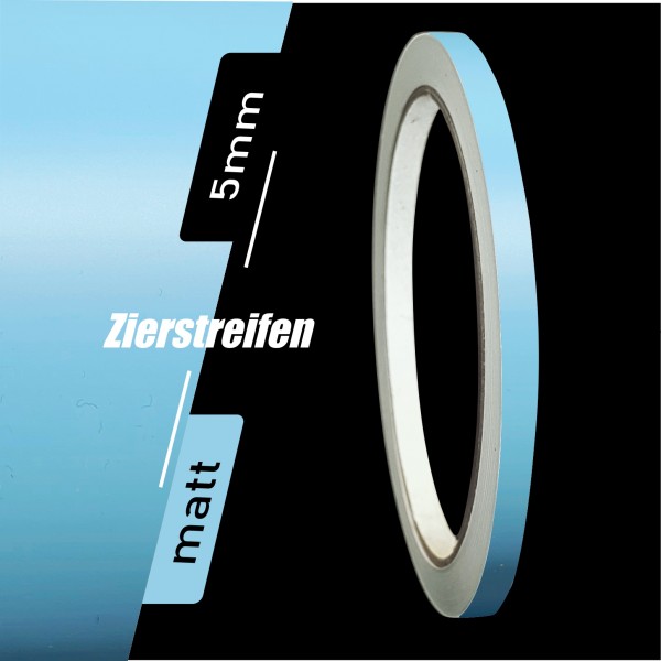 Zierstreifen Matt lichtblau blau hellblau 5mm in in 10 m Länge für Auto Boot Klebeband Dekorstreifen Tuningstreifen Autofolie Siviwonder