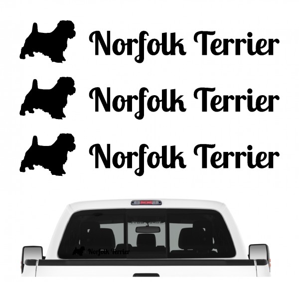Norfolk Terrier Norfork Dog 3er Set AUTOAUFKLEBER Aufkleber Hunde Hundemotiv by SIVIWONDER